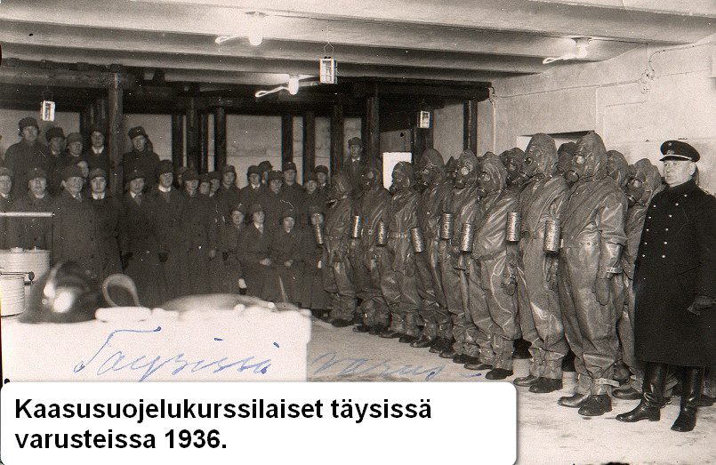 Kaasunsuojeluun käytettiin paljon resursseja 1930-luvun Suomessa.