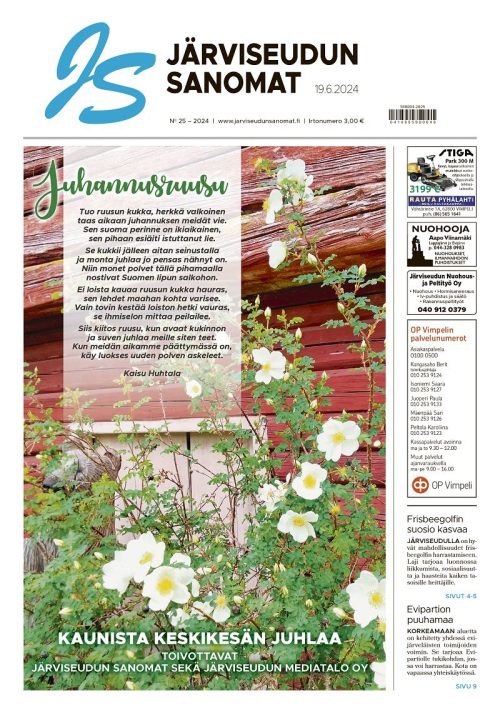 Laaja uutiskattaus tulee jälleen – Järviseudun Sanomien juhannusviikon numero on kesäinen lukupaketti.