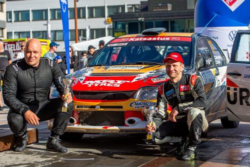 Ville Hautamäki ja Toni Raiski ajoivat Pohjanmaan Rallin toiseksi nopeimmin SM5-sarjassa. Kuva: Samu Ekman/AKK.